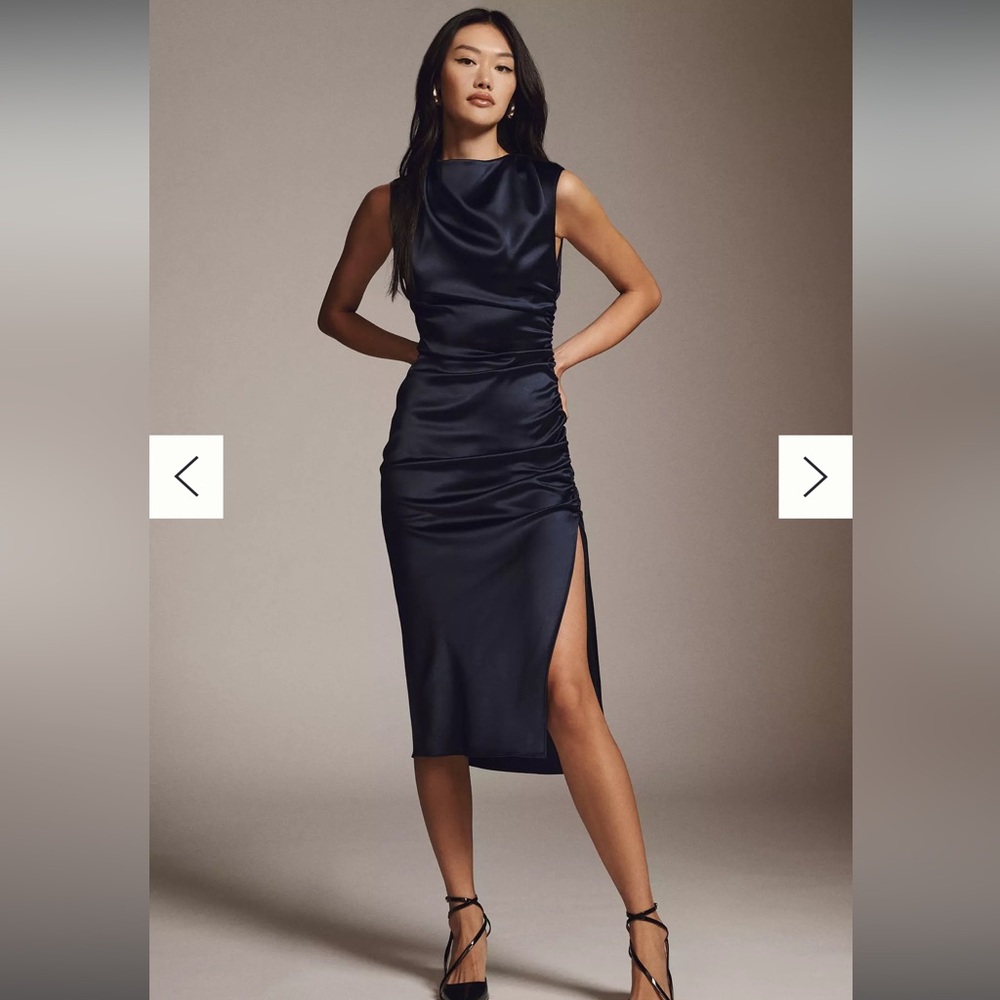 BHLDN Francesca High-Neck Midi Dress